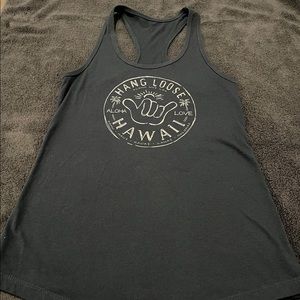 Hang Loose Hawaii racer back tank, navy, size small